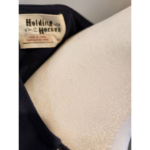 Anthropologie Holding Horses Blue Sheer Embroidered Crochet Shift Dress XSP NWOT - Picture 5 of 5